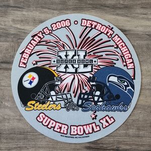 Superbowl XL Seattle Seahawks Pittsburgh Steelers Felt Round Pennant 2006